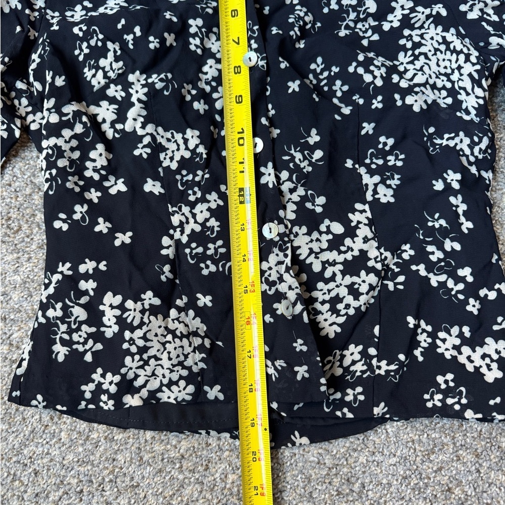 Talbots Black and White Floral Blouse and Skirt Set - Picture 6 of 9